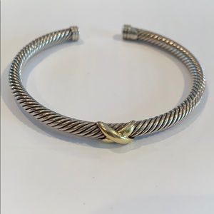 David Yurman- X Bracelet with Gold